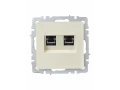             BRITE 2 ұялы розетка RJ11+RJ45 кат.5E РК/Т12-БрКр сарғыш ИЭК    