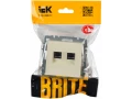             BRITE 2 ұялы розетка RJ11+RJ45 кат.5E РК/Т12-БрКр сарғыш ИЭК    