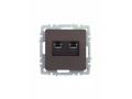             BRITE 2 ұялы розетка RJ11+RJ45 кат.5E РК/Т12-БрТБ қара қола ИЭК    