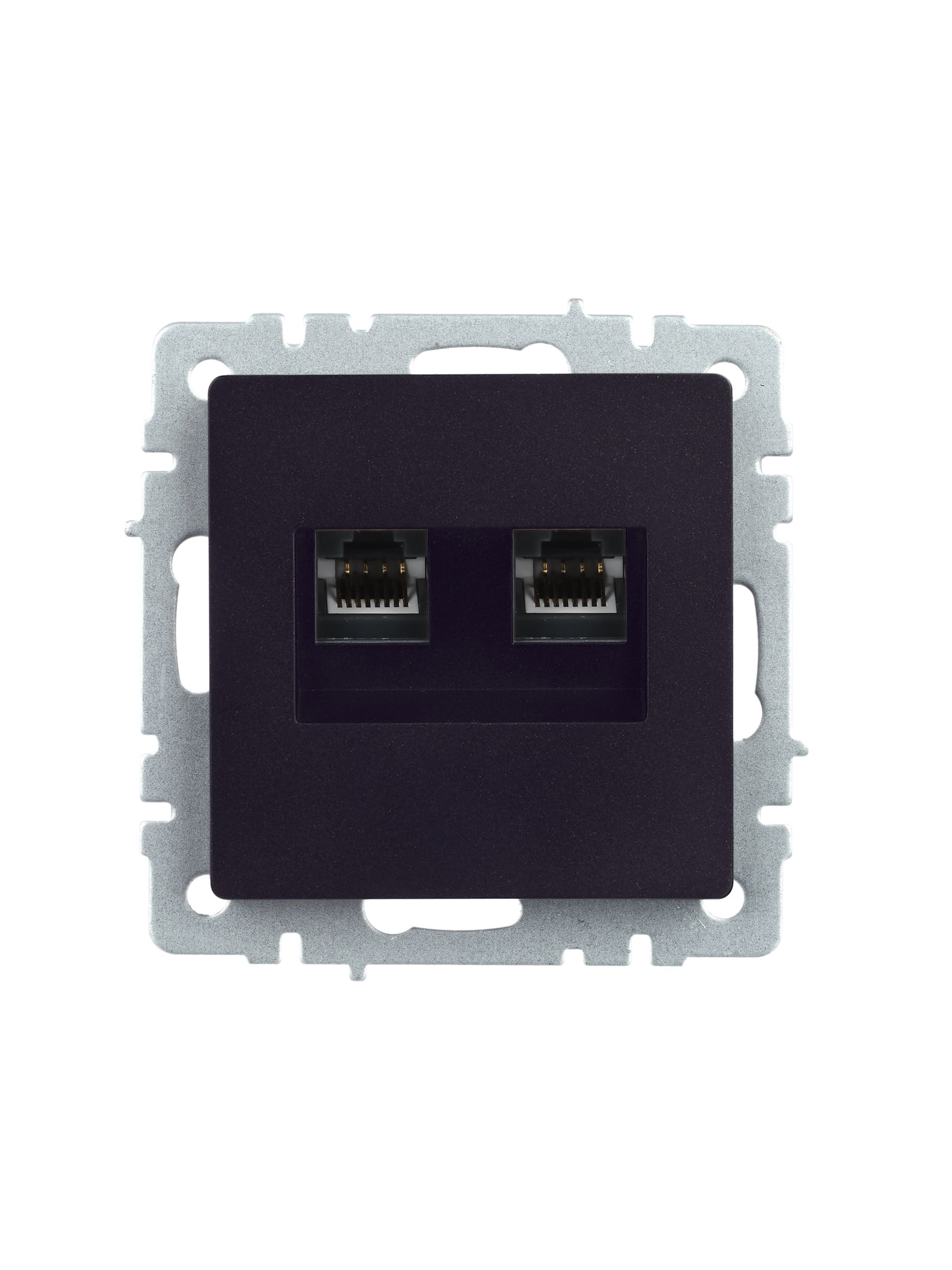             BRITE 2 ұялы розетка RJ11+RJ45 кат.5E РК/Т12-БрЧ қара ИЭК    