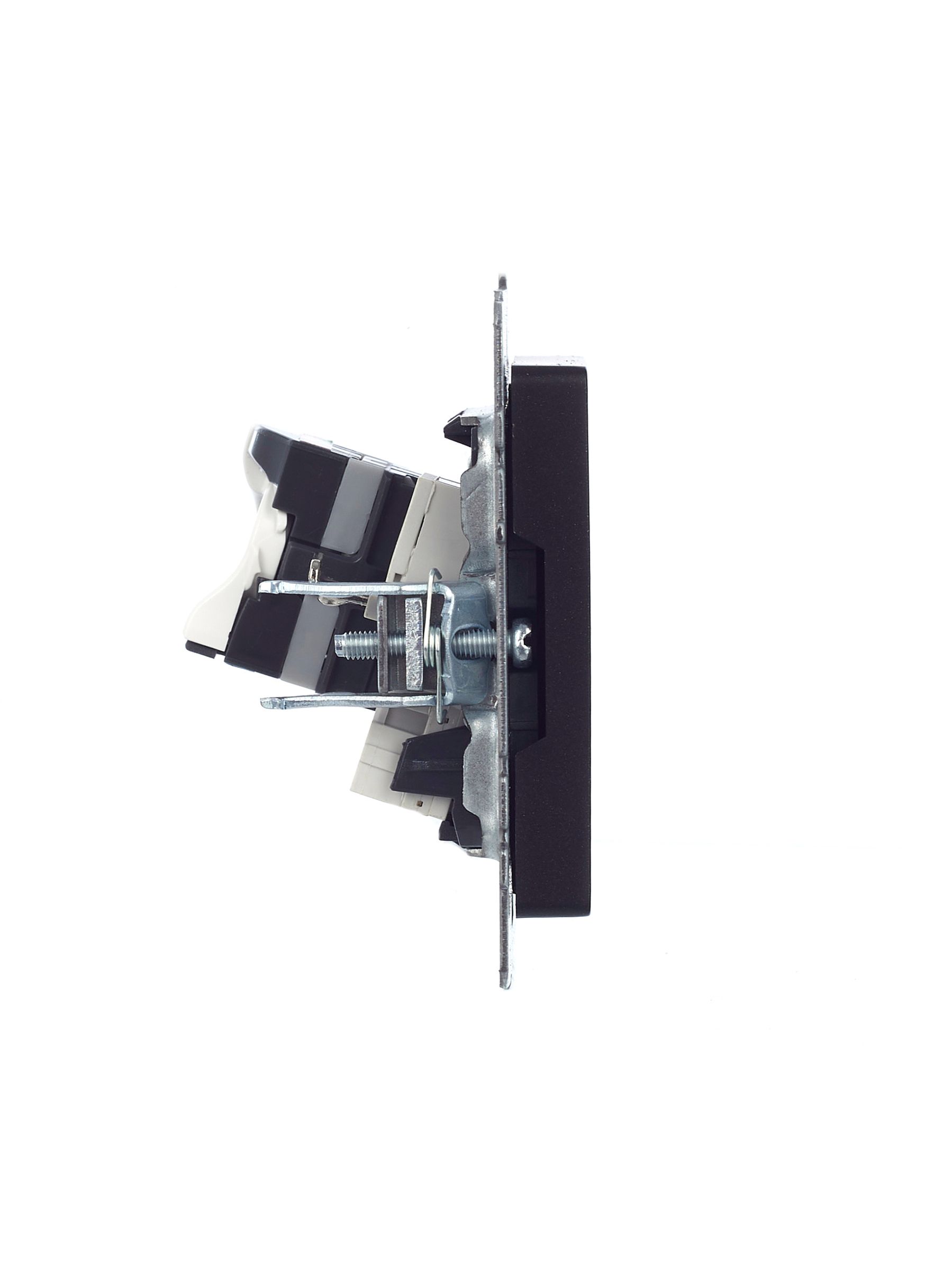             BRITE 2 ұялы розетка RJ11+RJ45 кат.5E РК/Т12-БрЧ қара ИЭК    