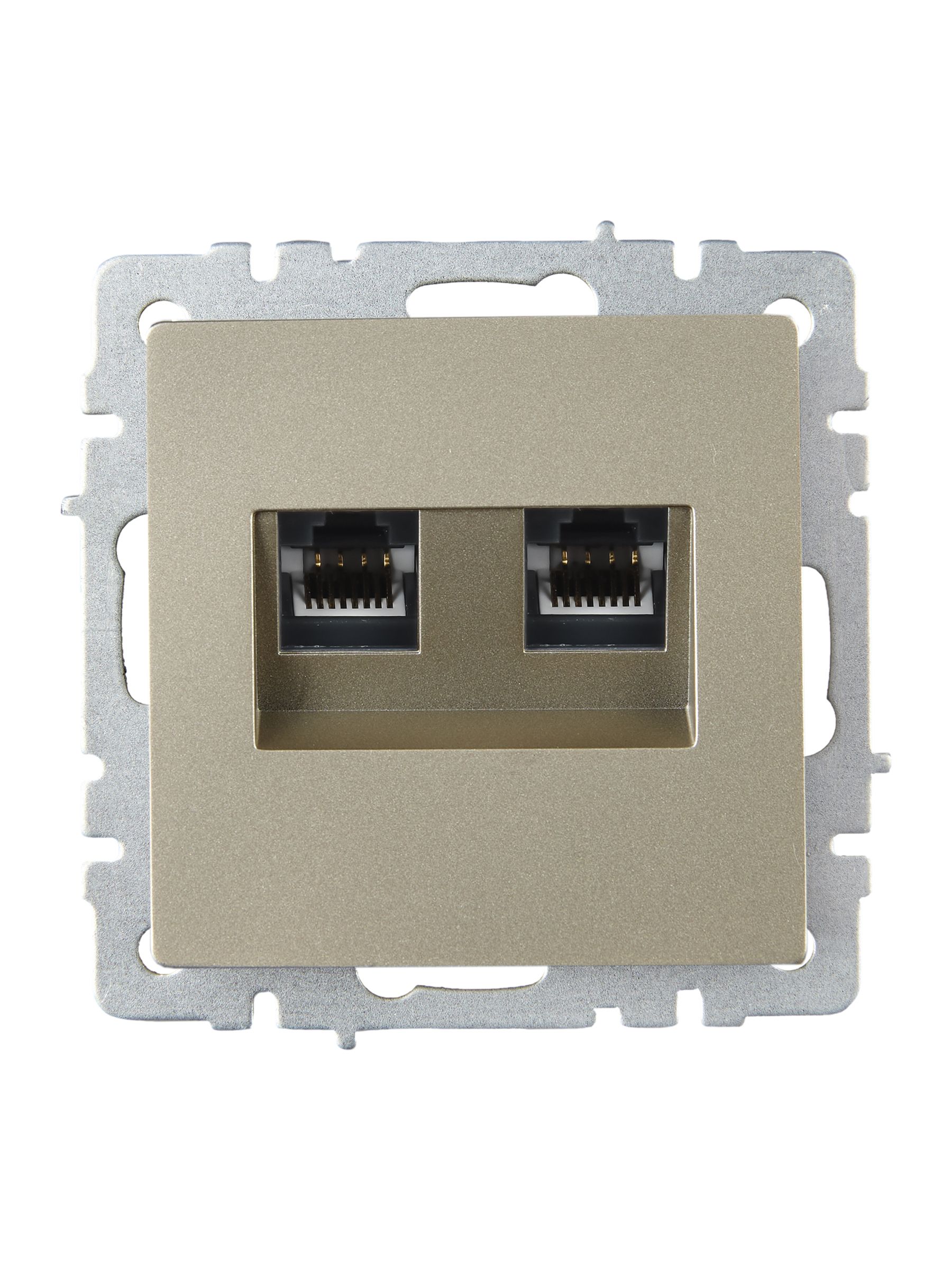             BRITE 2 ұялы розетка RJ11+RJ45 кат.5E РК/Т12-БрШ шампан ИЭК    