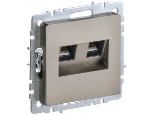 BRITE Розетка двойная RJ11+RJ45 кат.5E РК/Т12-БрШ шампань ИЭК