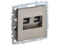             BRITE 2 ұялы розетка RJ11+RJ45 кат.5E РК/Т12-БрШ шампан ИЭК    