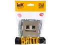             BRITE 2 ұялы розетка RJ11+RJ45 кат.5E РК/Т12-БрШ шампан ИЭК    