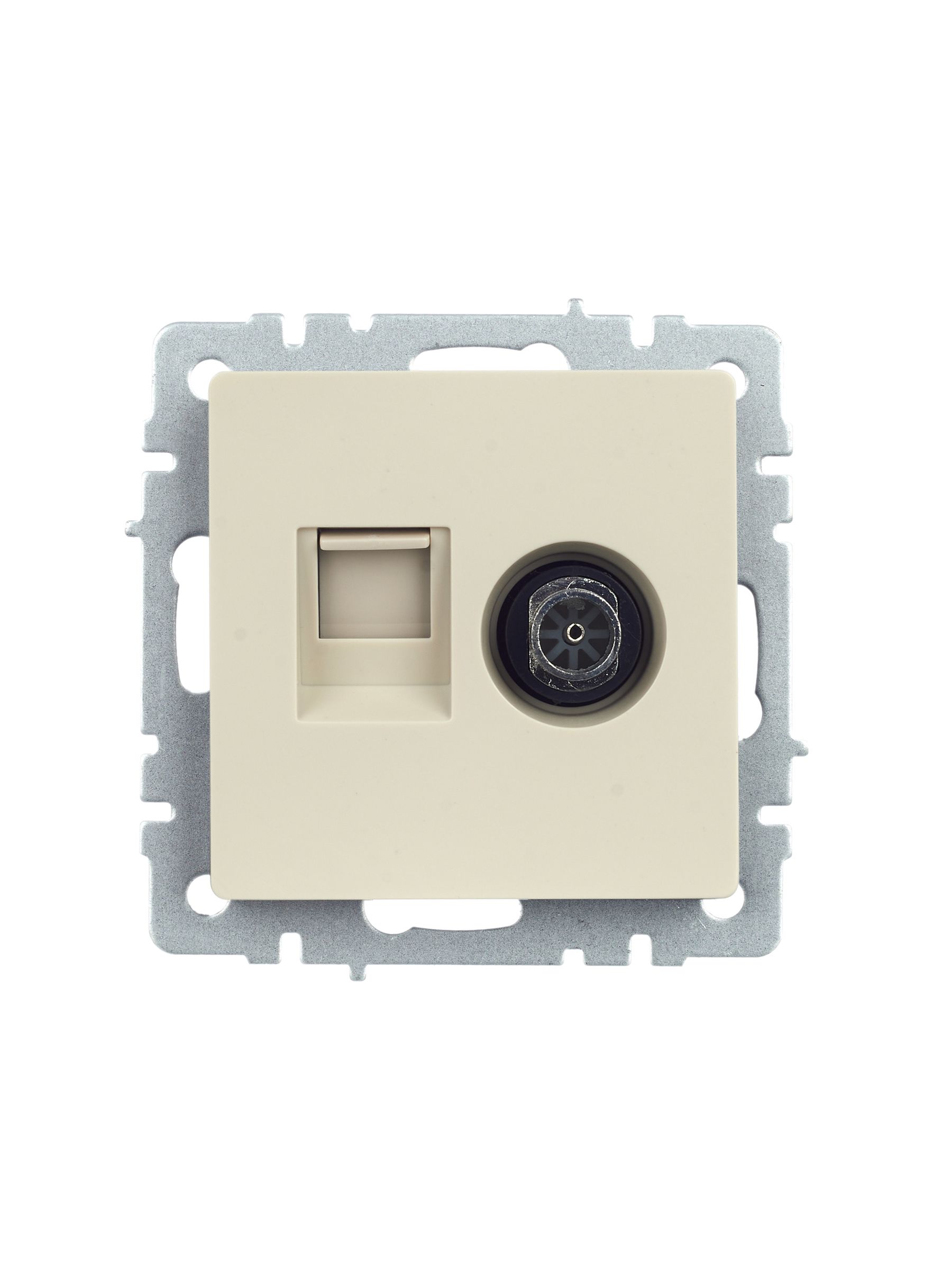            BRITE 2 ұялы розетка TV+RJ45 кат.5E РТВ/РК12-БрКр сарғыш ИЭК    