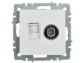             BRITE 2 ұялы розетка TV+RJ45 кат.5E РТВ/РК12-БрКр ақ ИЭК    