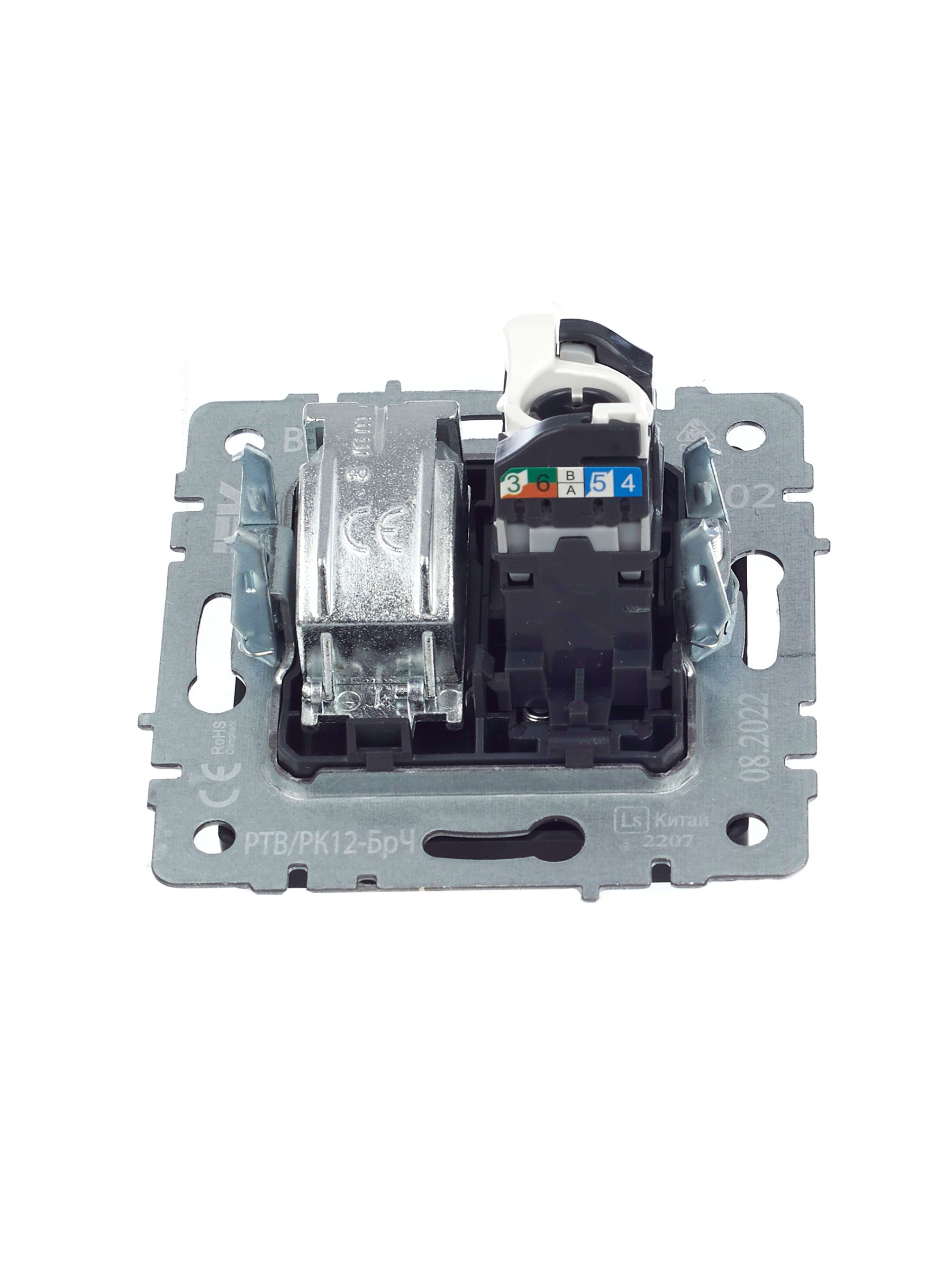             BRITE 2 ұялы розетка TV+RJ45 кат.5E РТВ/РК12-БрЧ қара ИЭК    