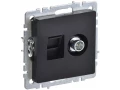             BRITE 2 ұялы розетка TV+RJ45 кат.5E РТВ/РК12-БрЧ қара ИЭК    