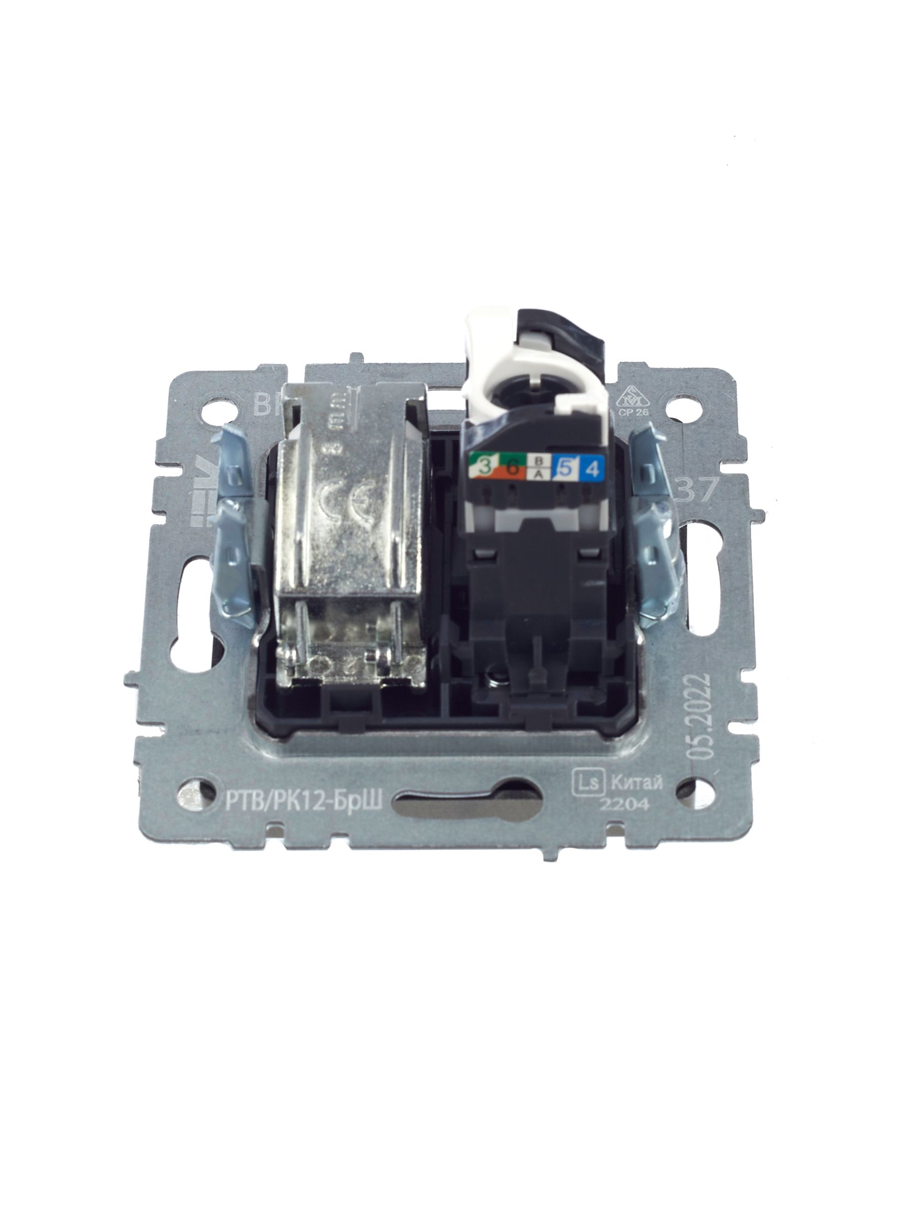             BRITE 2 ұялы розетка TV+RJ45 кат.5E РТВ/РК12-БрШ шампан ИЭК    