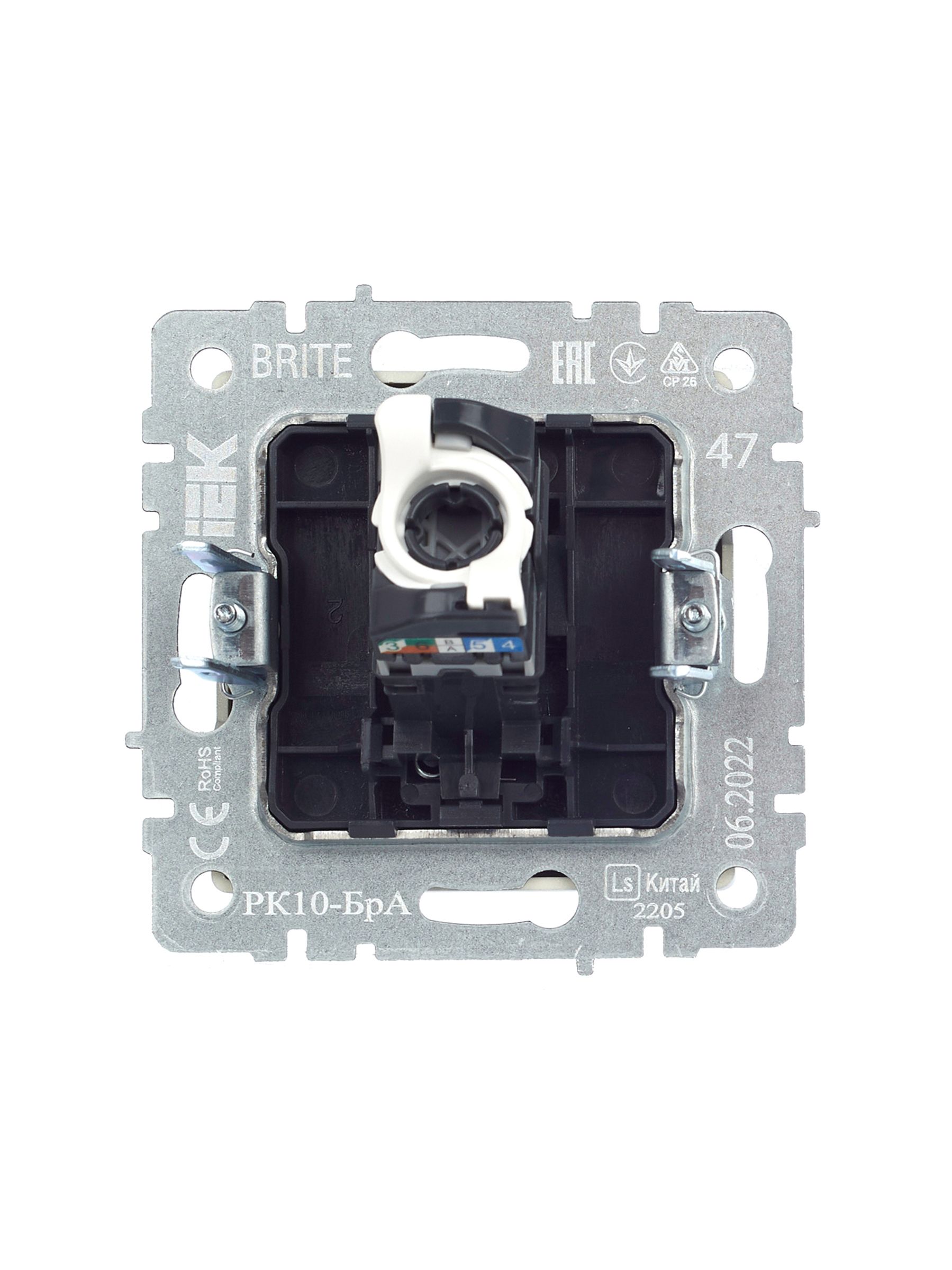             BRITE Компьютер розеткасы RJ45 кат.5E РК10-БрА алюминий ИЭК    