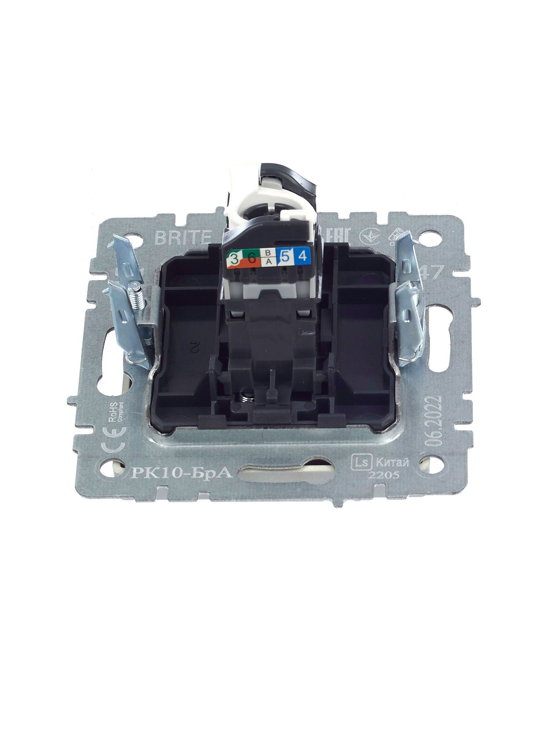             BRITE Компьютер розеткасы RJ45 кат.5E РК10-БрА алюминий ИЭК    