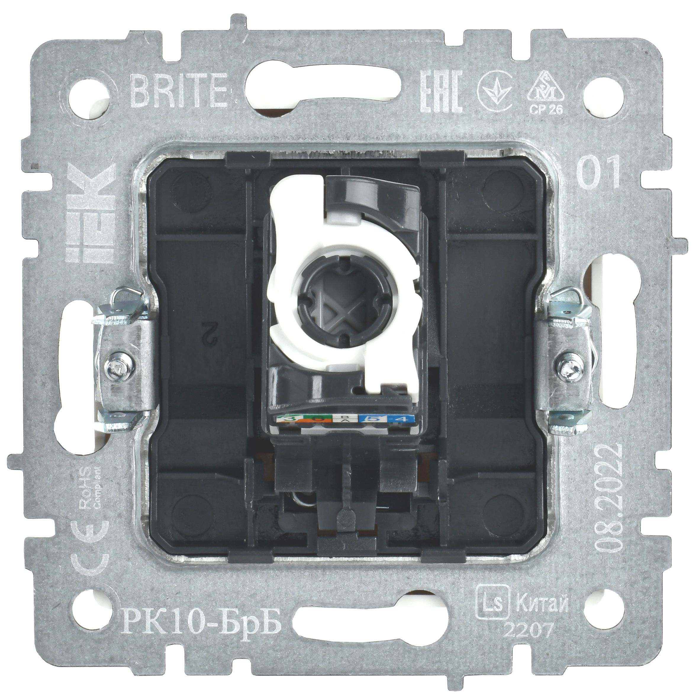             BRITE Компьютер розеткасы RJ45 кат.5E РК10-БрБ ақ ИЭК    