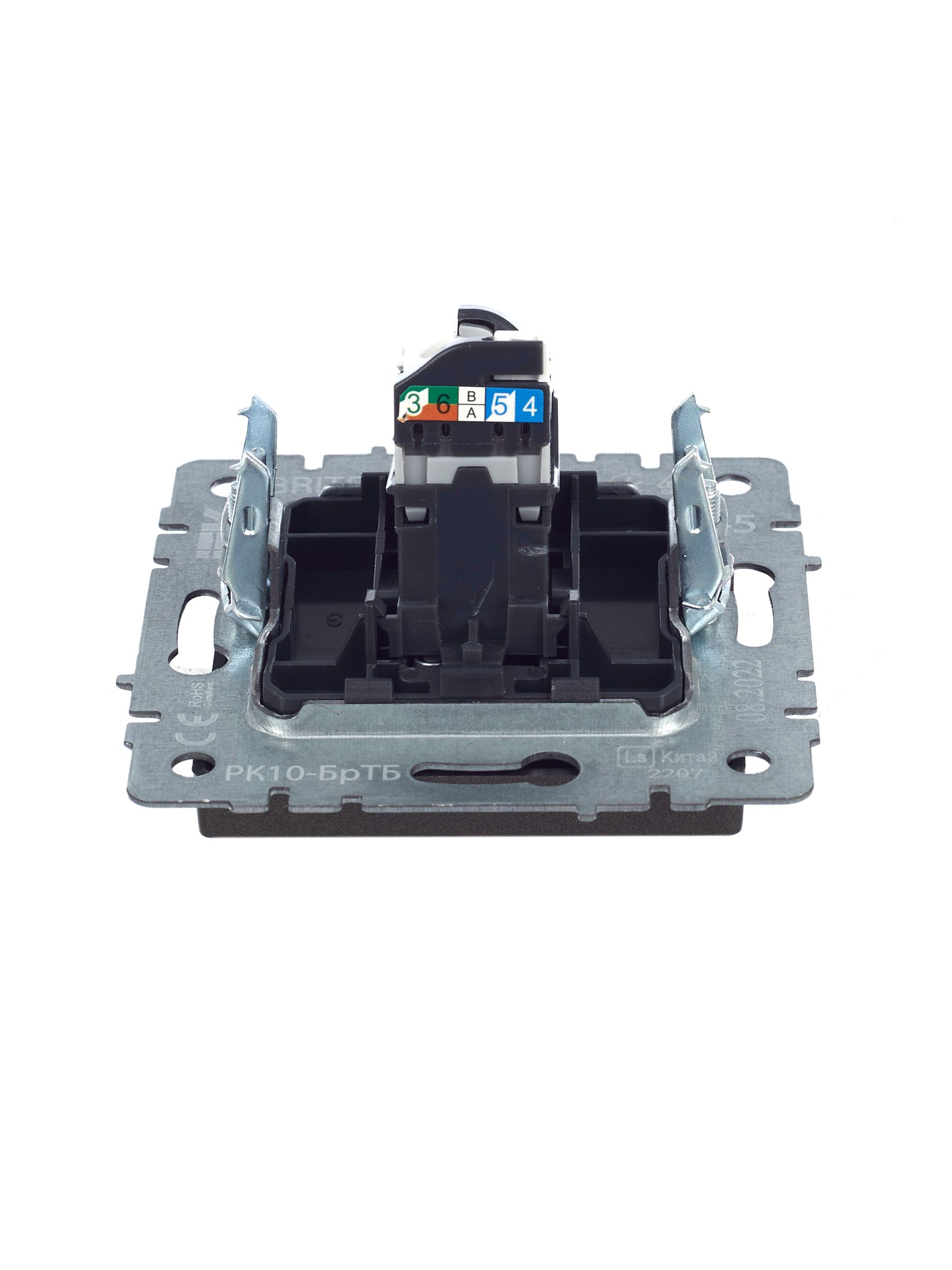             BRITE Компьютер розеткасы RJ45 кат.5E РК10-БрТБ қара қола ИЭК    