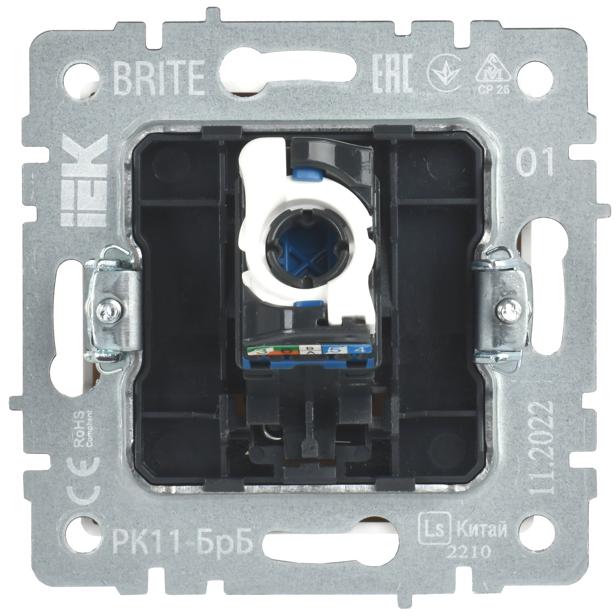             BRITE Компьютер розеткасы RJ45 кат.6 РК11-БрБ ақ ИЭК    