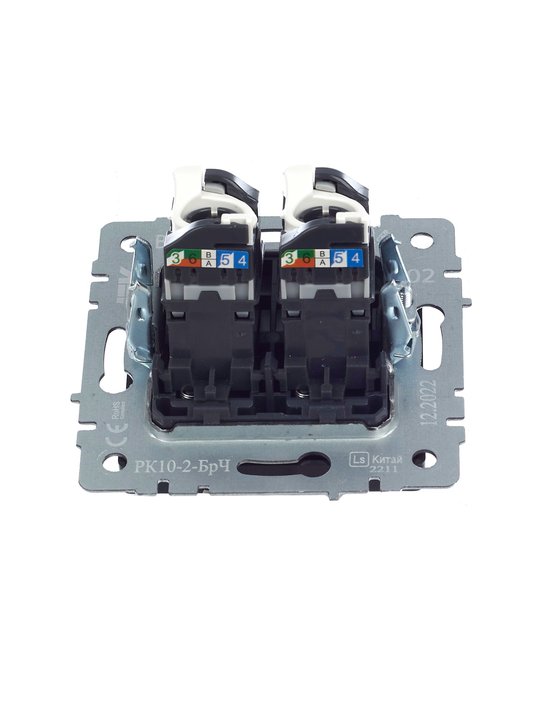             BRITE 2 ұялы Компьютер розеткасы RJ45 кат.5E РК10-2-БрЧ қара ИЭК    