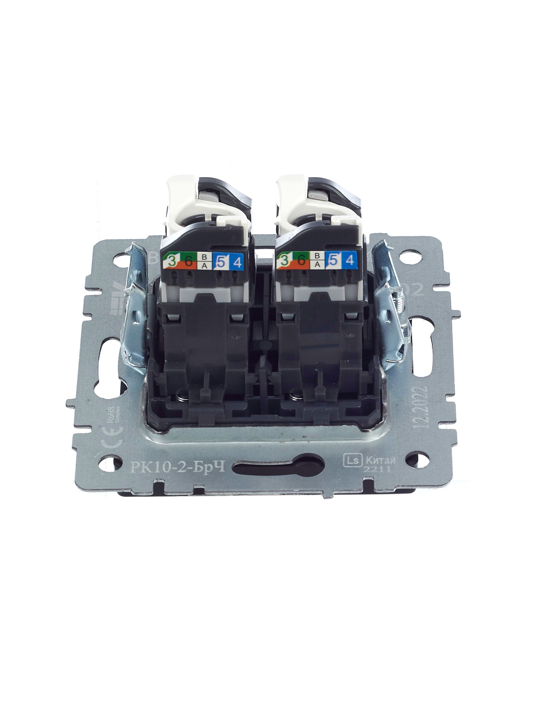             BRITE 2 ұялы Компьютер розеткасы RJ45 кат.5E РК10-2-БрЧ қара ИЭК    