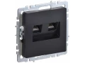             BRITE 2 ұялы Компьютер розеткасы RJ45 кат.5E РК10-2-БрЧ қара ИЭК    