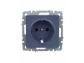             BRITE 1 ұялы жерлендірумен перделері жоқ  розетка 16А РС11-1-0-БрМ маренго ИЭК    