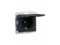             BRITE 1 ұялы жерлендірумен қақпақ мен перделері бар розетка 16А IP20 РСбш10-3-БрГ графит ИЭК    