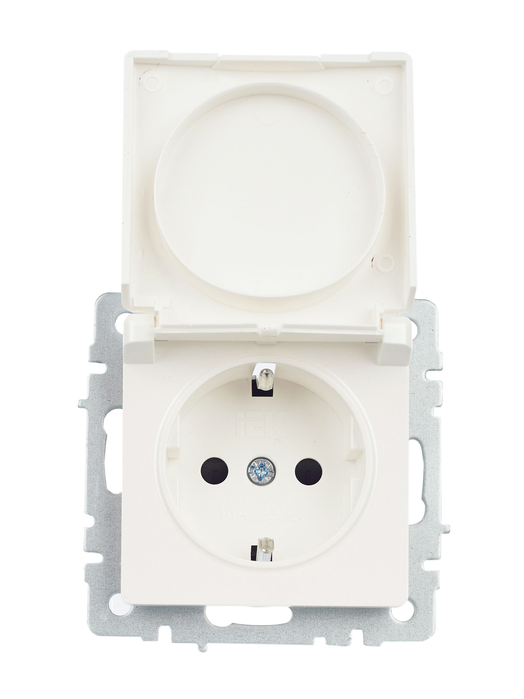             BRITE 1 ұялы жерлендірумен қақпақ мен перделері бар розетка 16А IP20 РСбш10-3-БрЖ інжу ИЭ    
