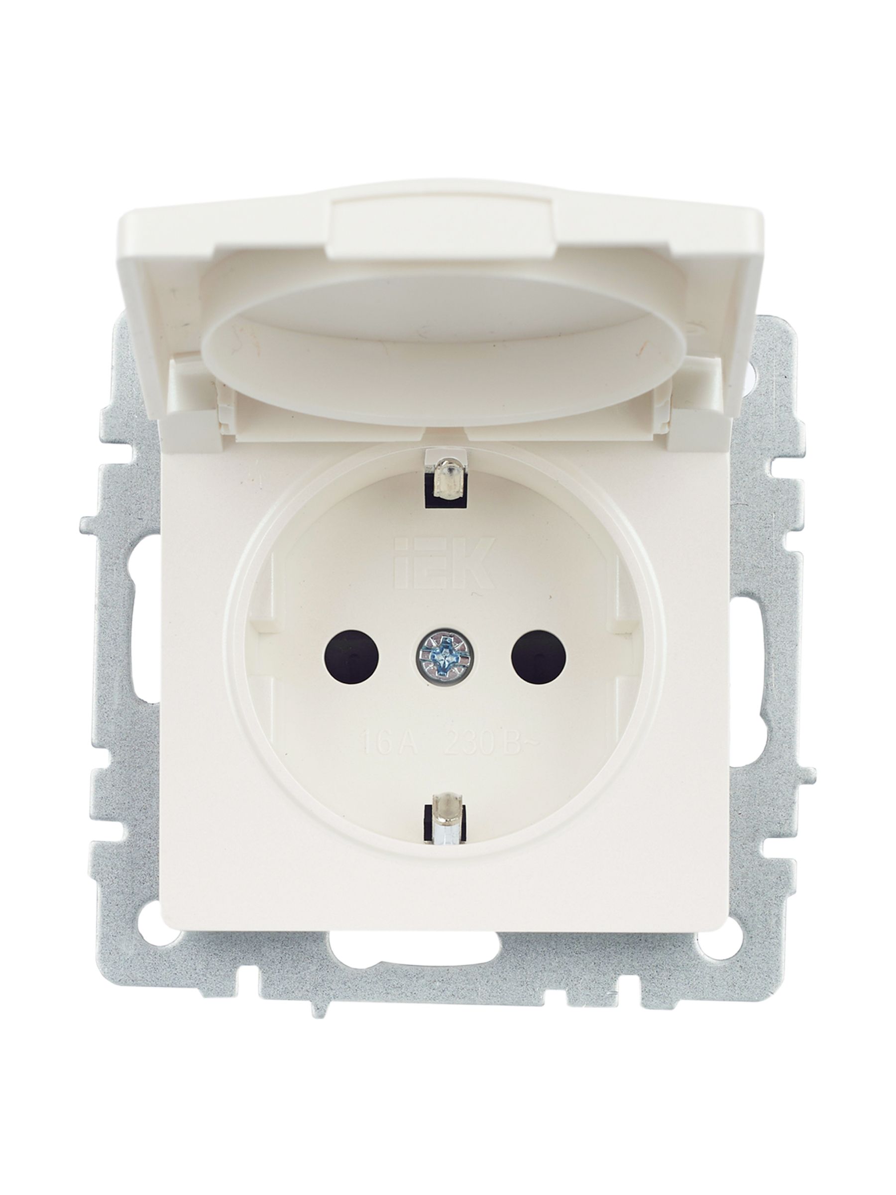             BRITE 1 ұялы жерлендірумен қақпақ мен перделері бар розетка 16А IP20 РСбш10-3-БрЖ інжу ИЭ    