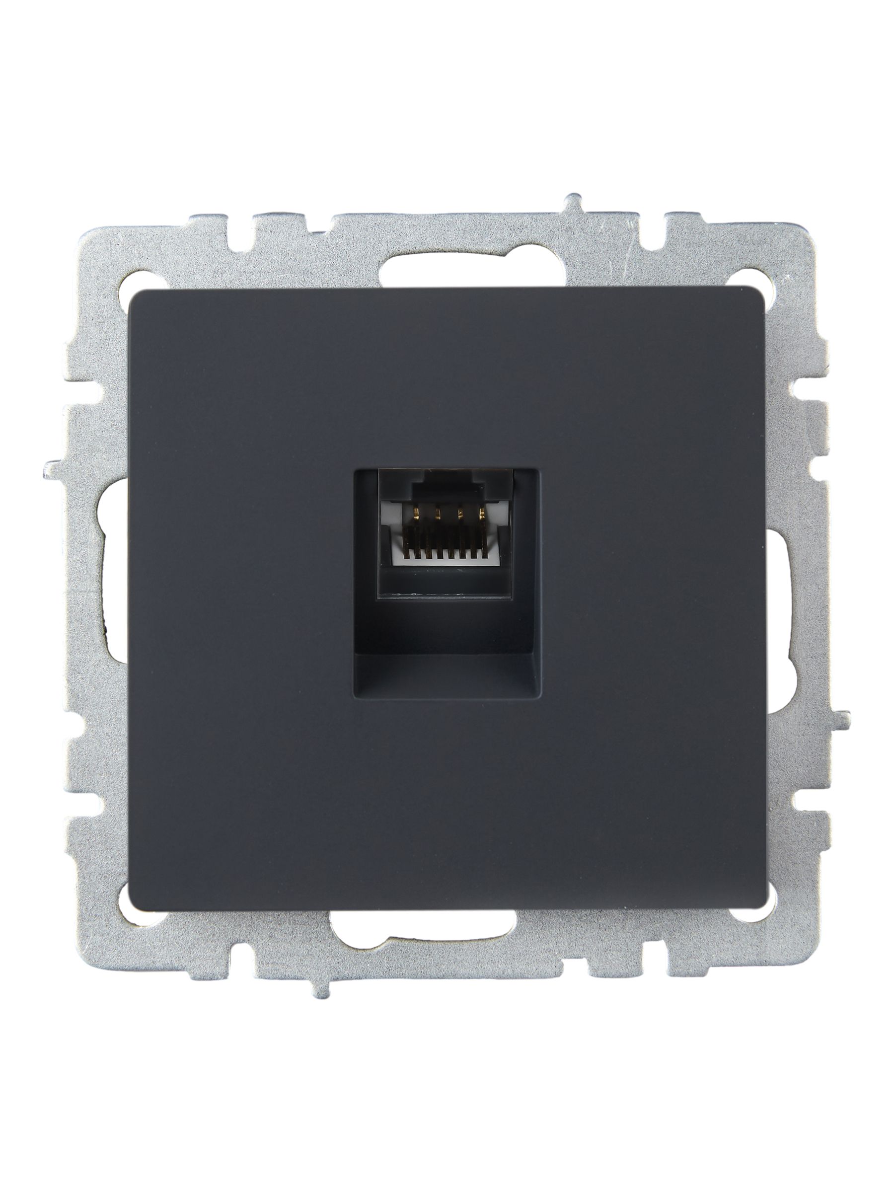             BRITE Компьютер розеткасы RJ45 кат.5E РК10-БрГ графит ИЭК    