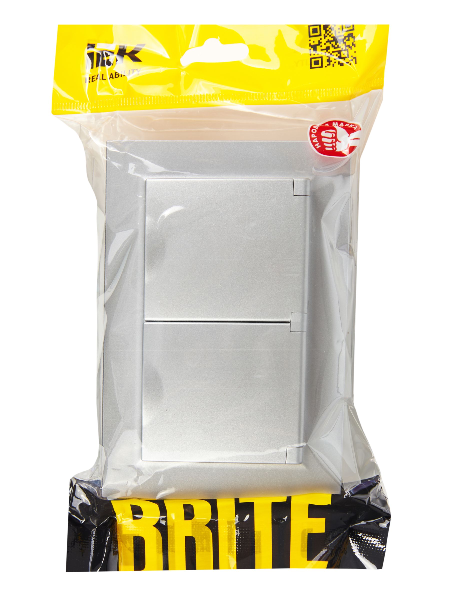             BRITE 2 ұялы қақпақ бар розетка 16А толық IP44 РСбш12-3-44-БрА алюминий ИЭК    