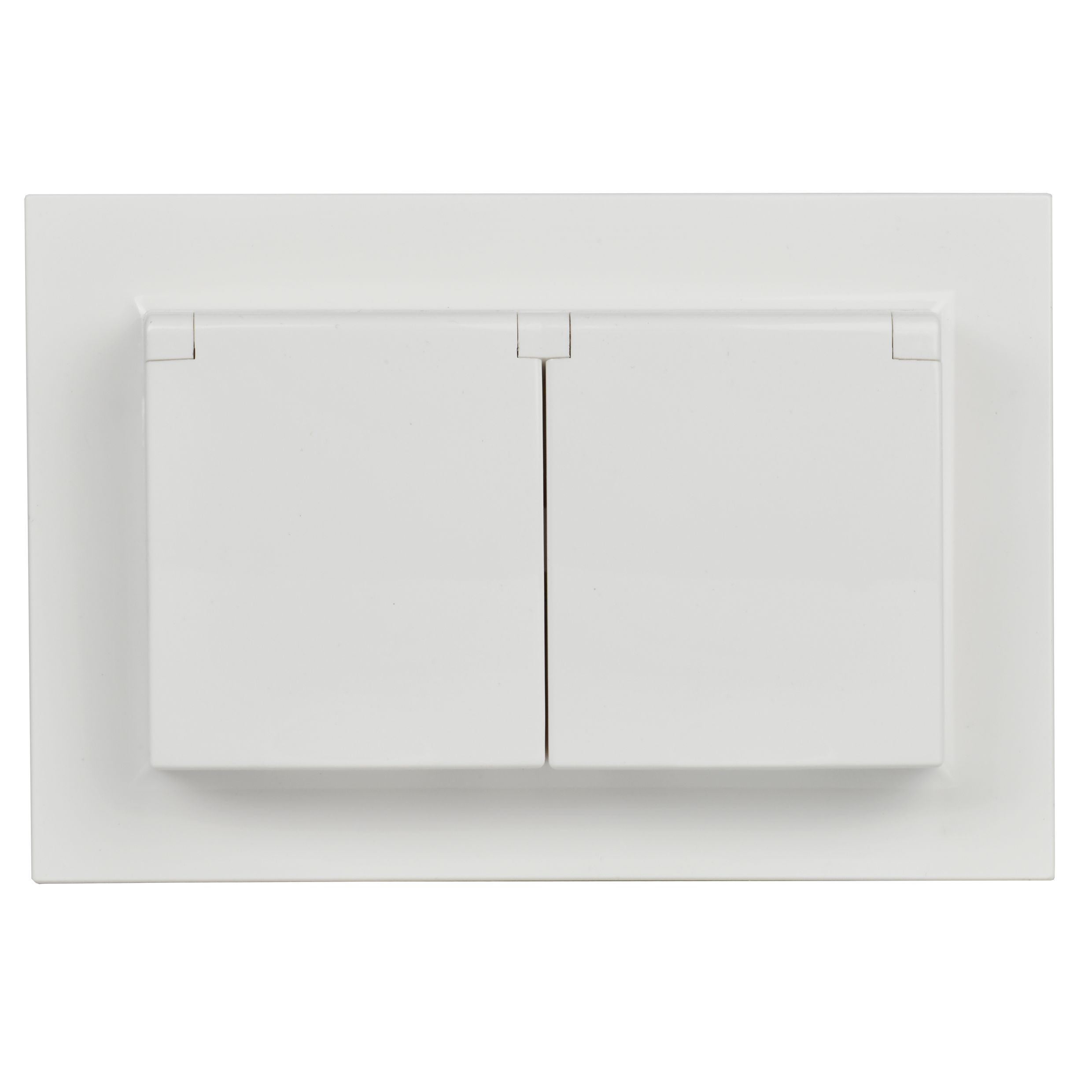             BRITE 2 ұялы қақпақ бар розетка 16А толық IP44 РСбш12-3-44-БрБ ақ ИЭК    