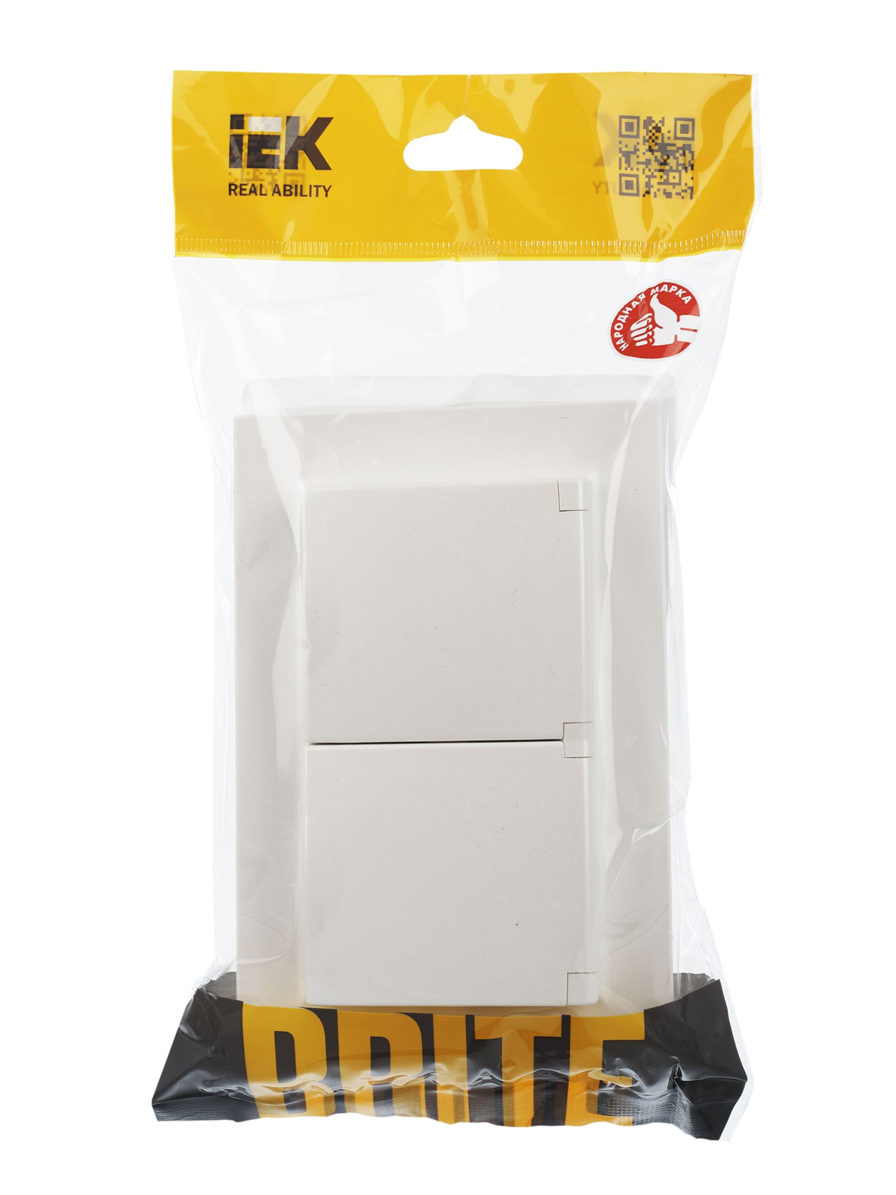             BRITE 2 ұялы қақпақ бар розетка 16А толық IP44 РСбш12-3-44-БрЖ інжу ИЭК    