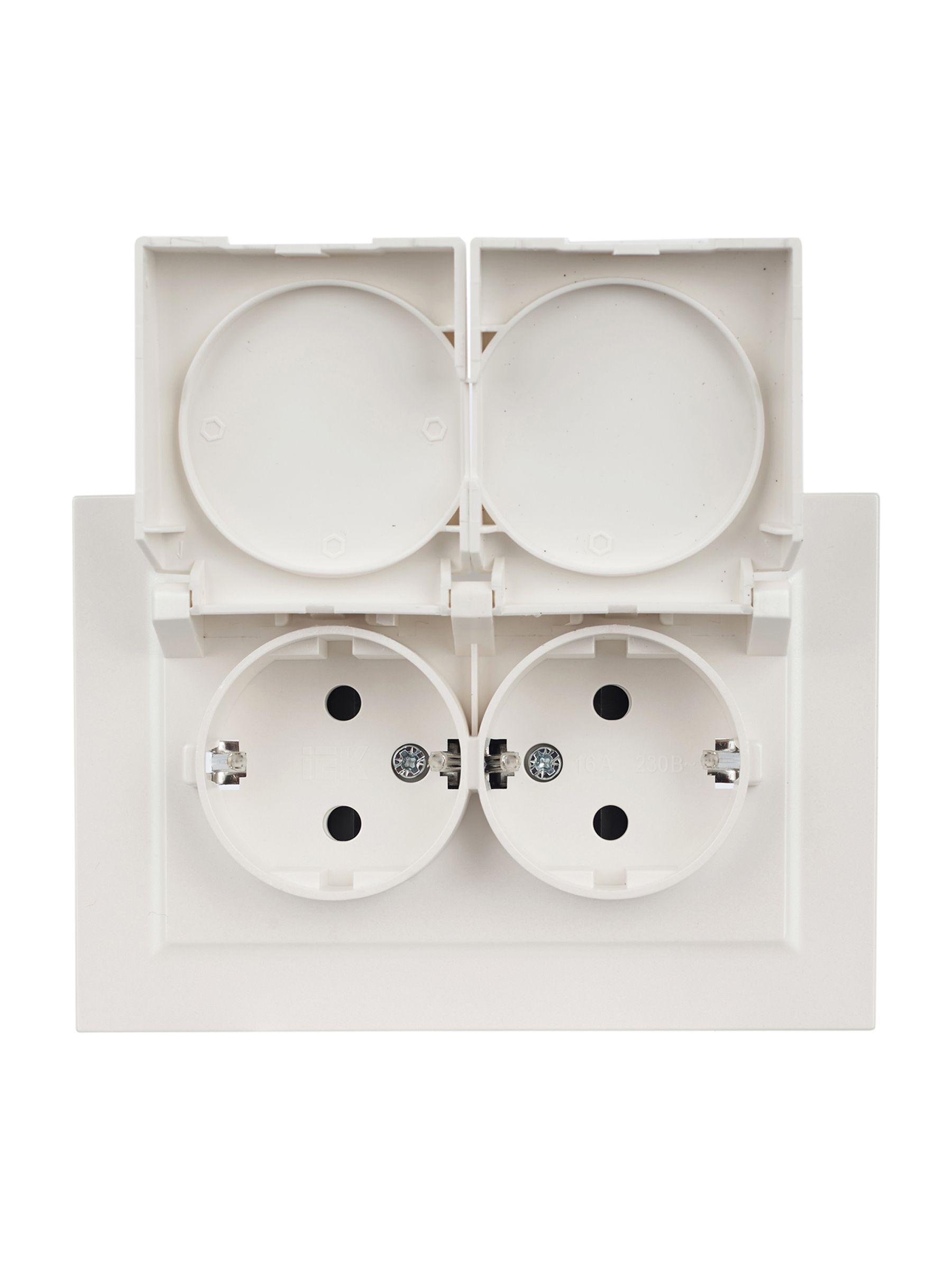            BRITE 2 ұялы қақпақ бар розетка 16А толық IP44 РСбш12-3-44-БрЖ інжу ИЭК    
