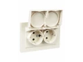             BRITE 2 ұялы қақпақ бар розетка 16А толық IP44 РСбш12-3-44-БрКр сарығыш ИЭК    