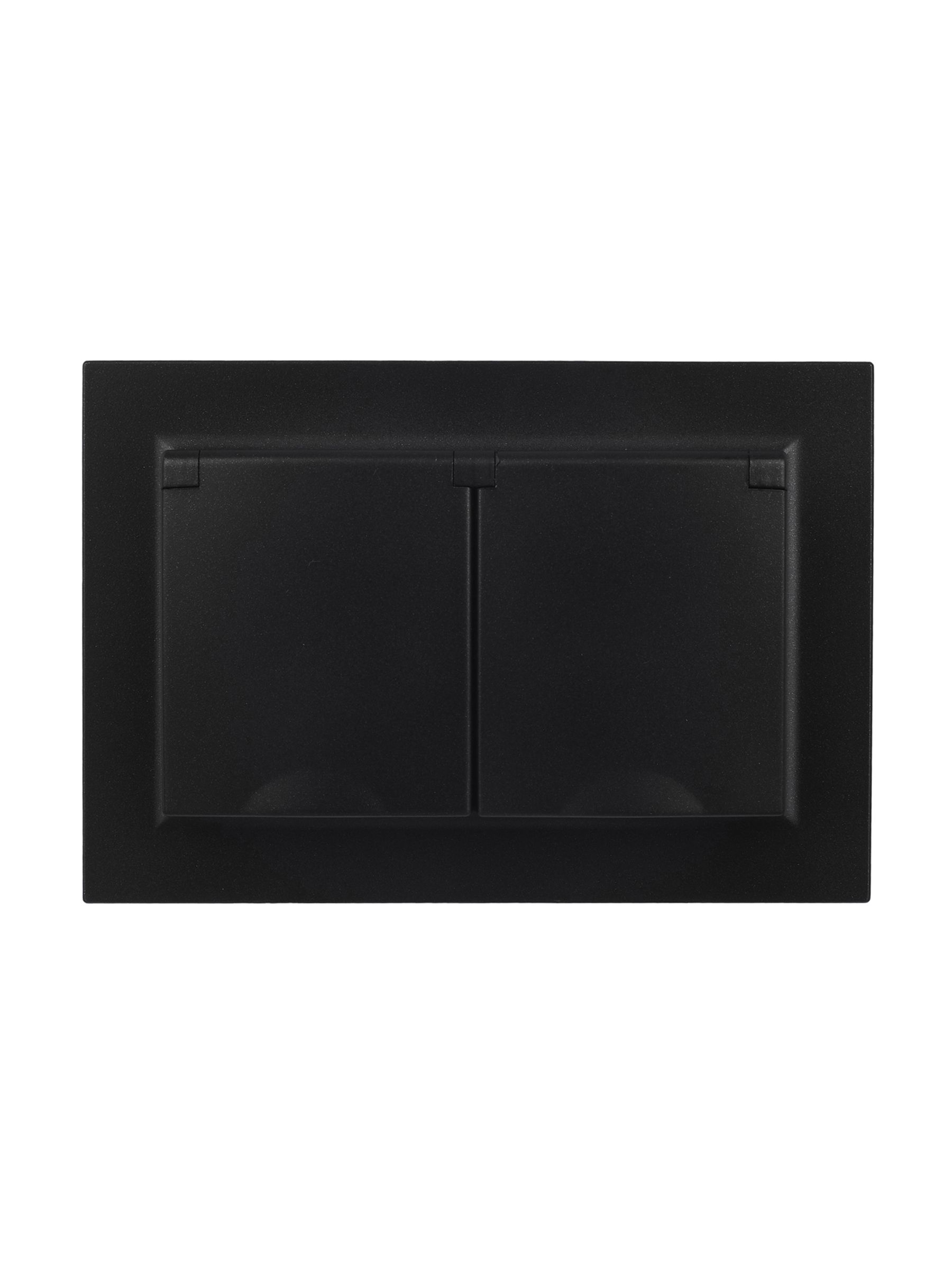             BRITE 2 ұялы қақпақ бар розетка 16А толық IP44 РСбш12-3-44-БрЧ қара ИЭК    
