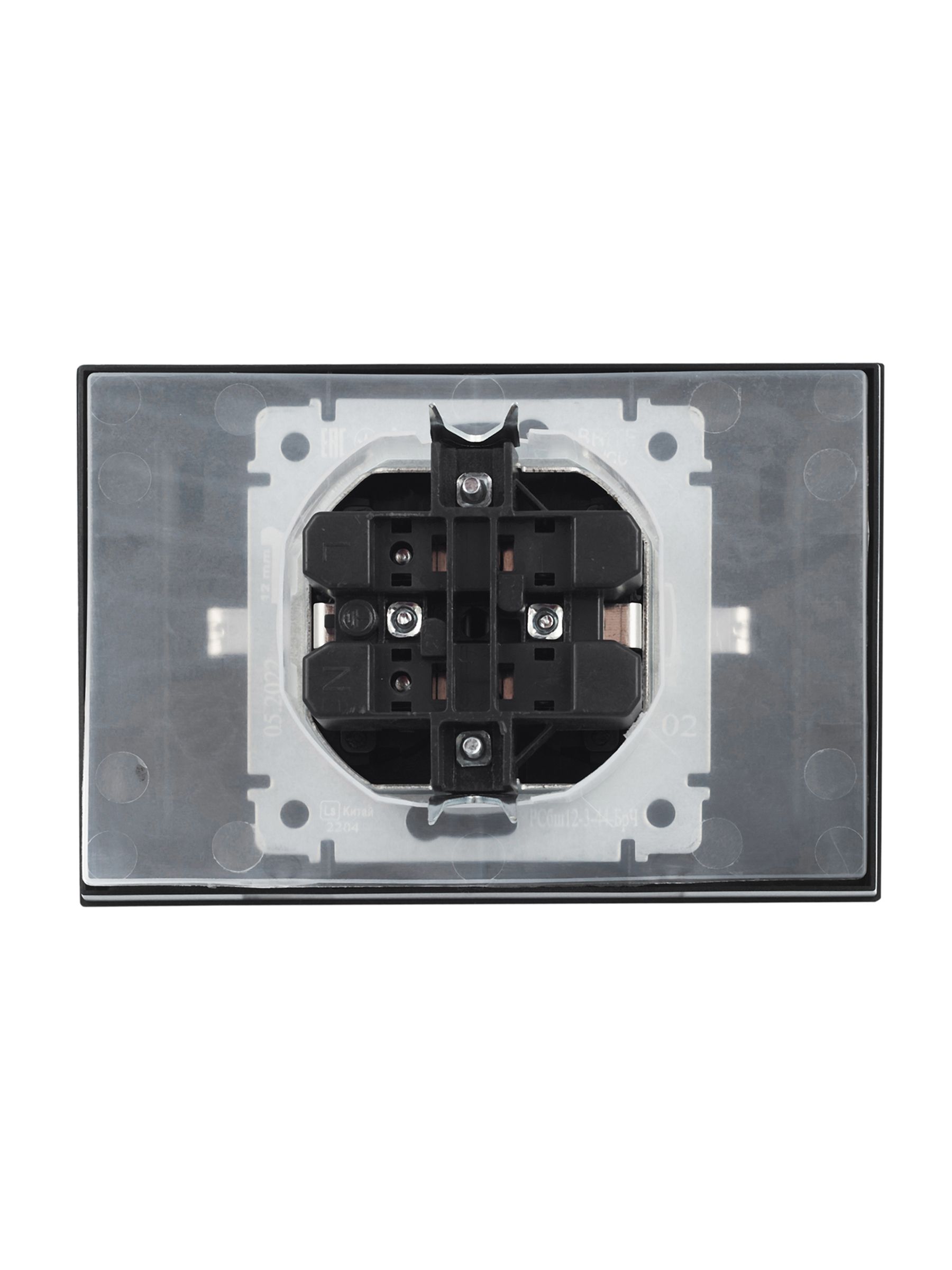             BRITE 2 ұялы қақпақ бар розетка 16А толық IP44 РСбш12-3-44-БрЧ қара ИЭК    