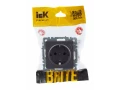             BRITE 1 ұялы жерлендірумен перделері жоқ  розетка 16А РС11-1-0-БрС болат ИЭК    