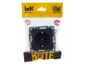             BRITE 1 ұялы жерлендірумен перделері бар розетка 16А РС14-1-0-БрГ графит ИЭК    