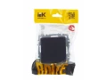             BRITE 1 ұялы жерлендірумен қақпақ мен перделері бар розетка 16А IP44 РСбш10-3-44-БрГ графит    