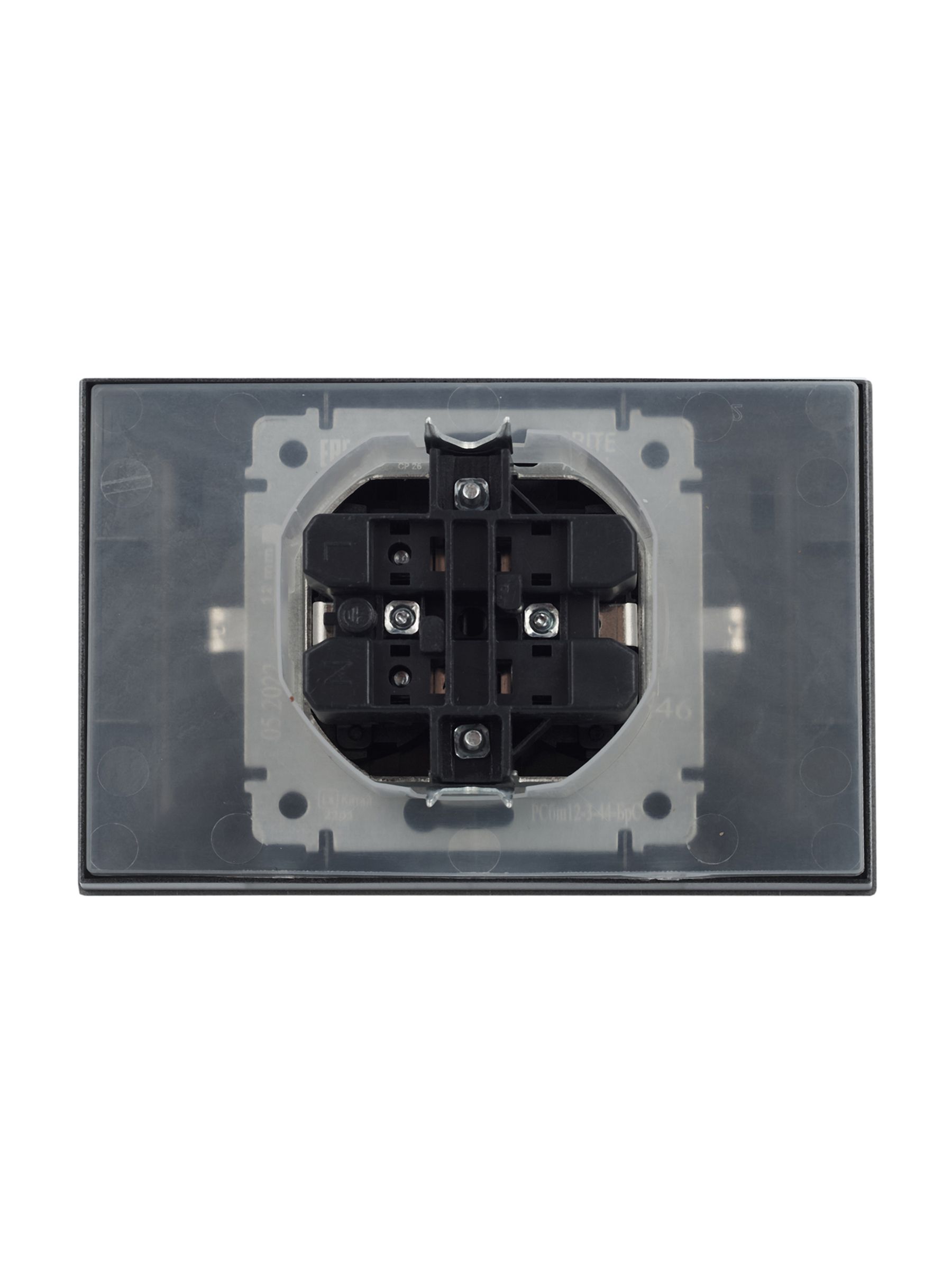            BRITE 2 ұялы қақпақ бар розетка 16А толық IP44 РСбш12-3-44-БрС болат ИЭК    