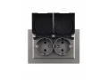             BRITE 2 ұялы қақпақ бар розетка 16А толық IP44 РСбш12-3-44-БрС болат ИЭК    