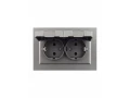             BRITE 2 ұялы қақпақ бар розетка 16А толық IP44 РСбш12-3-44-БрС болат ИЭК    