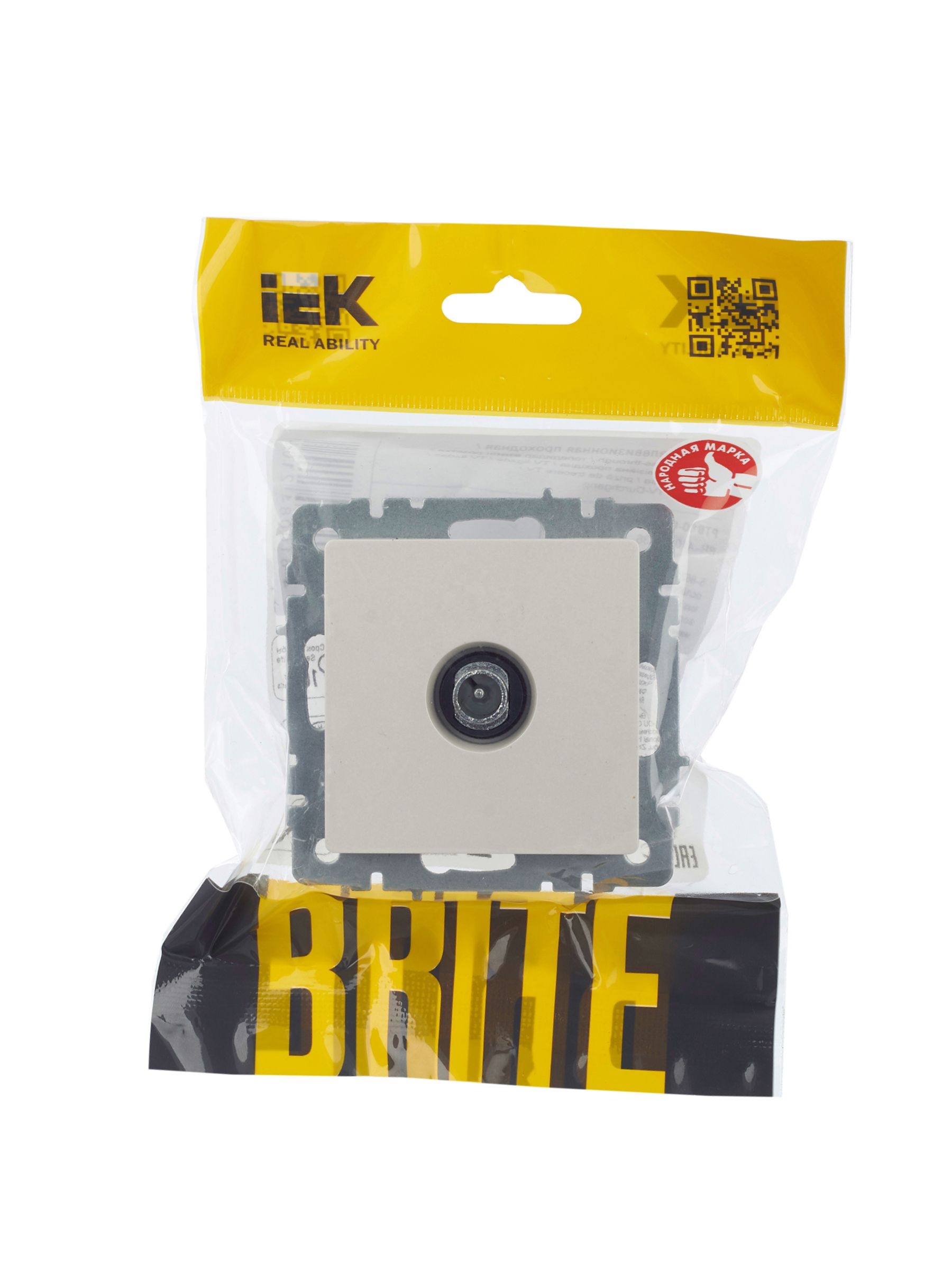             BRITE Өтпелі TV розетка РТВ10-0-БрЖ інжу ИЭК    