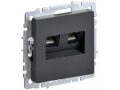            BRITE 2 ұялы розетка RJ11+RJ45 кат.5E РК/Т12-БрГ графит ИЭК    