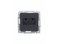             BRITE 2 ұялы розетка RJ11+RJ45 кат.5E РК/Т12-БрГ графит ИЭК    