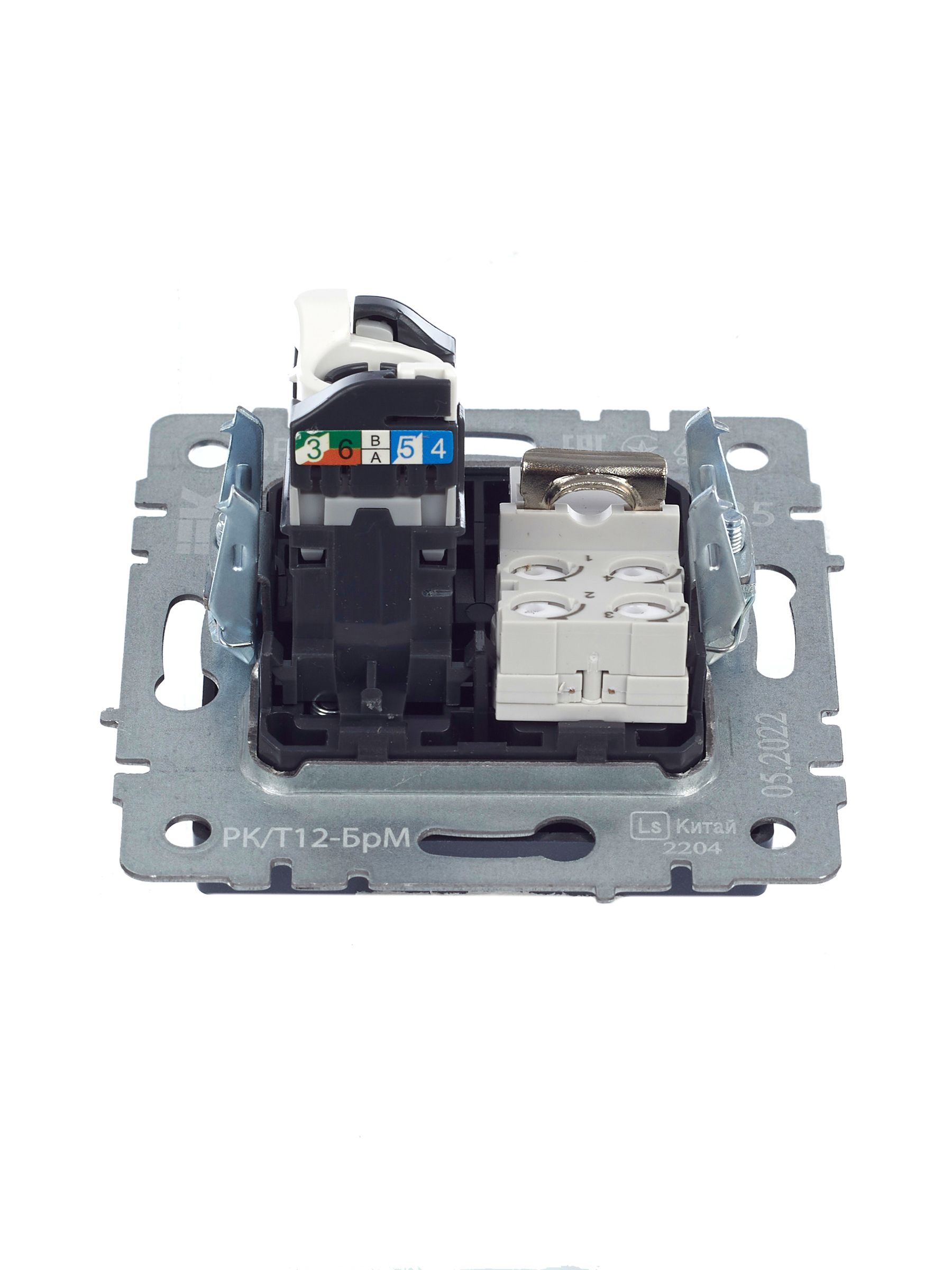             BRITE 2 ұялы розетка RJ11+RJ45 кат.5E РК/Т12-БрМ маренго ИЭК    