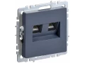            BRITE 2 ұялы розетка RJ11+RJ45 кат.5E РК/Т12-БрМ маренго ИЭК    