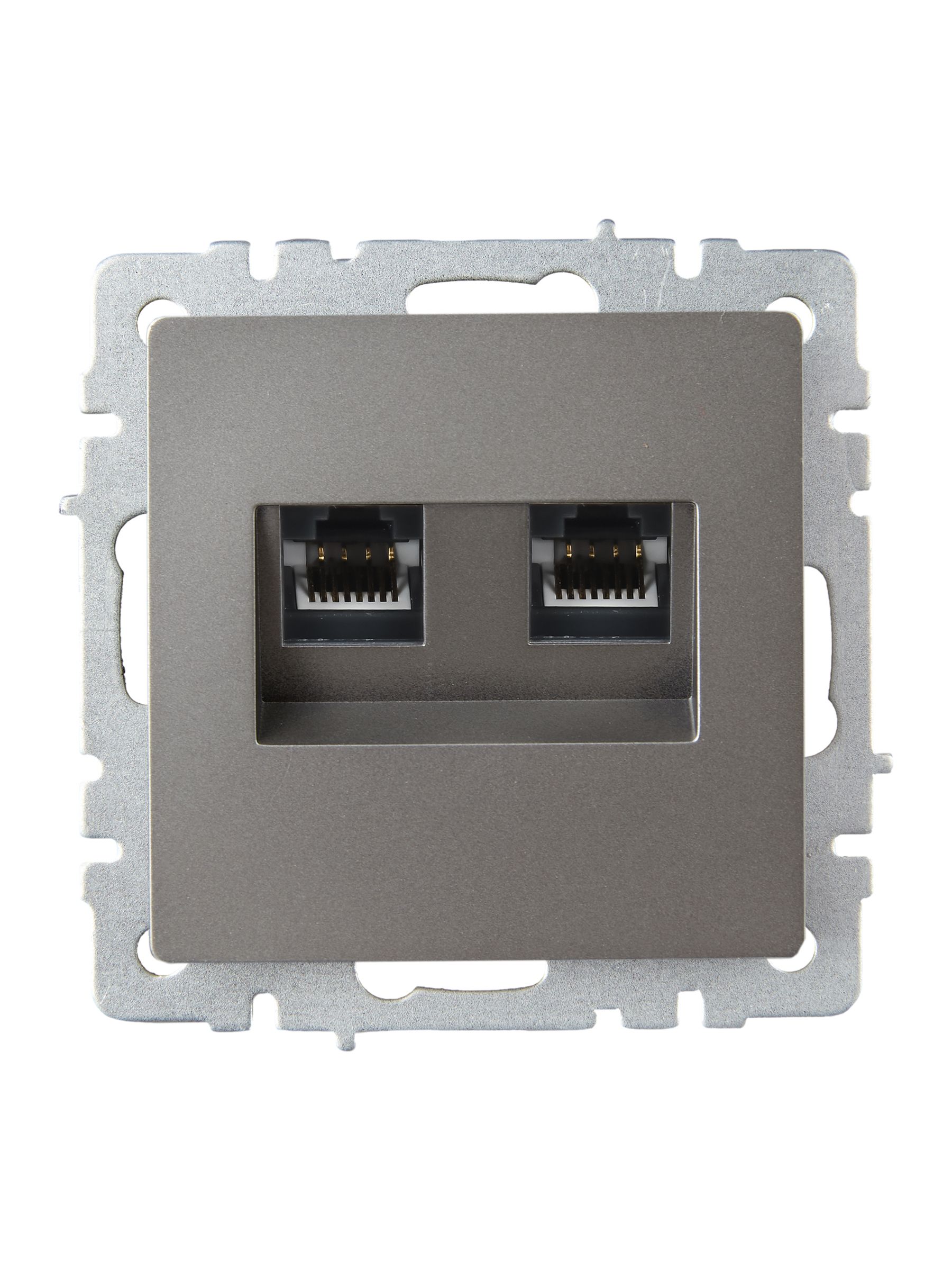             BRITE 2 ұялы розетка RJ11+RJ45 кат.5E РК/Т12-БрС болат ИЭК    