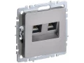             BRITE 2 ұялы розетка RJ11+RJ45 кат.5E РК/Т12-БрС болат ИЭК    