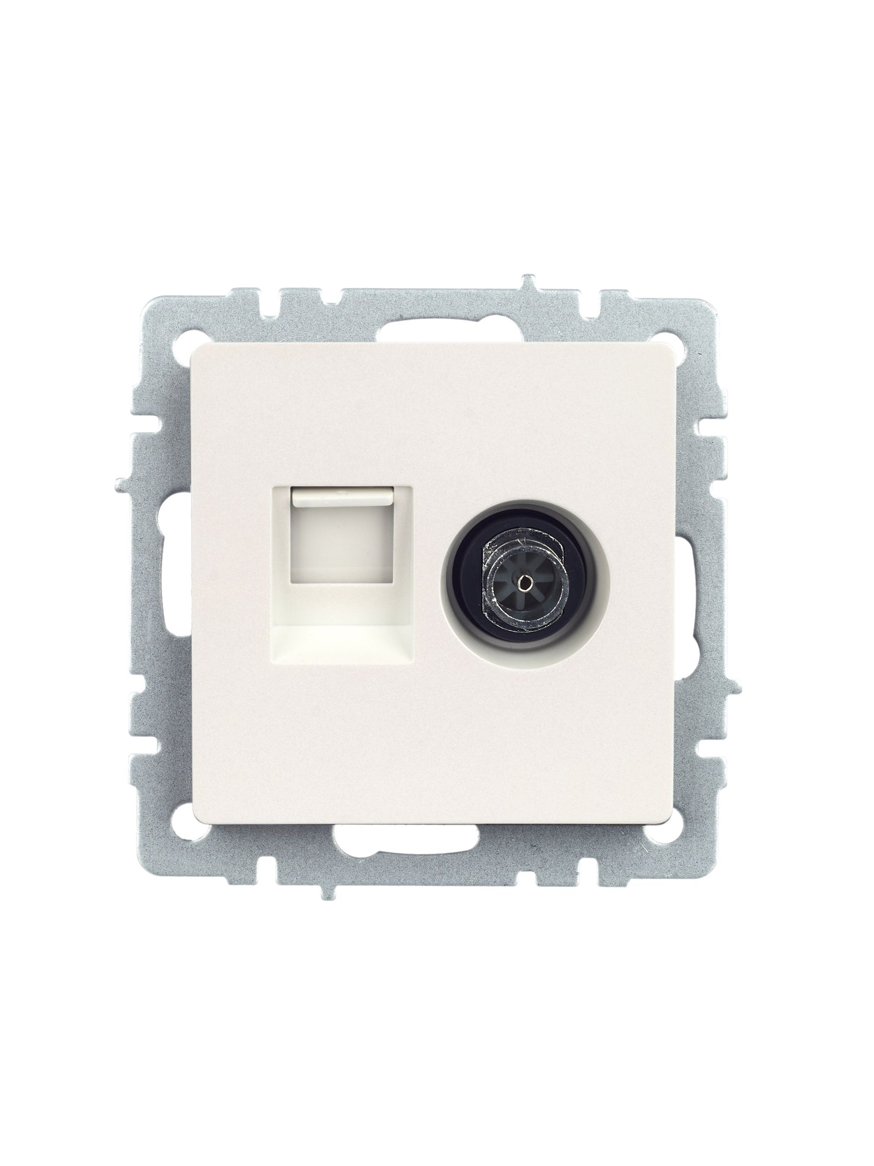            BRITE 2 ұялы розетка TV+RJ45 кат.5E РТВ/РК12-БрЖ інжу ИЭК    