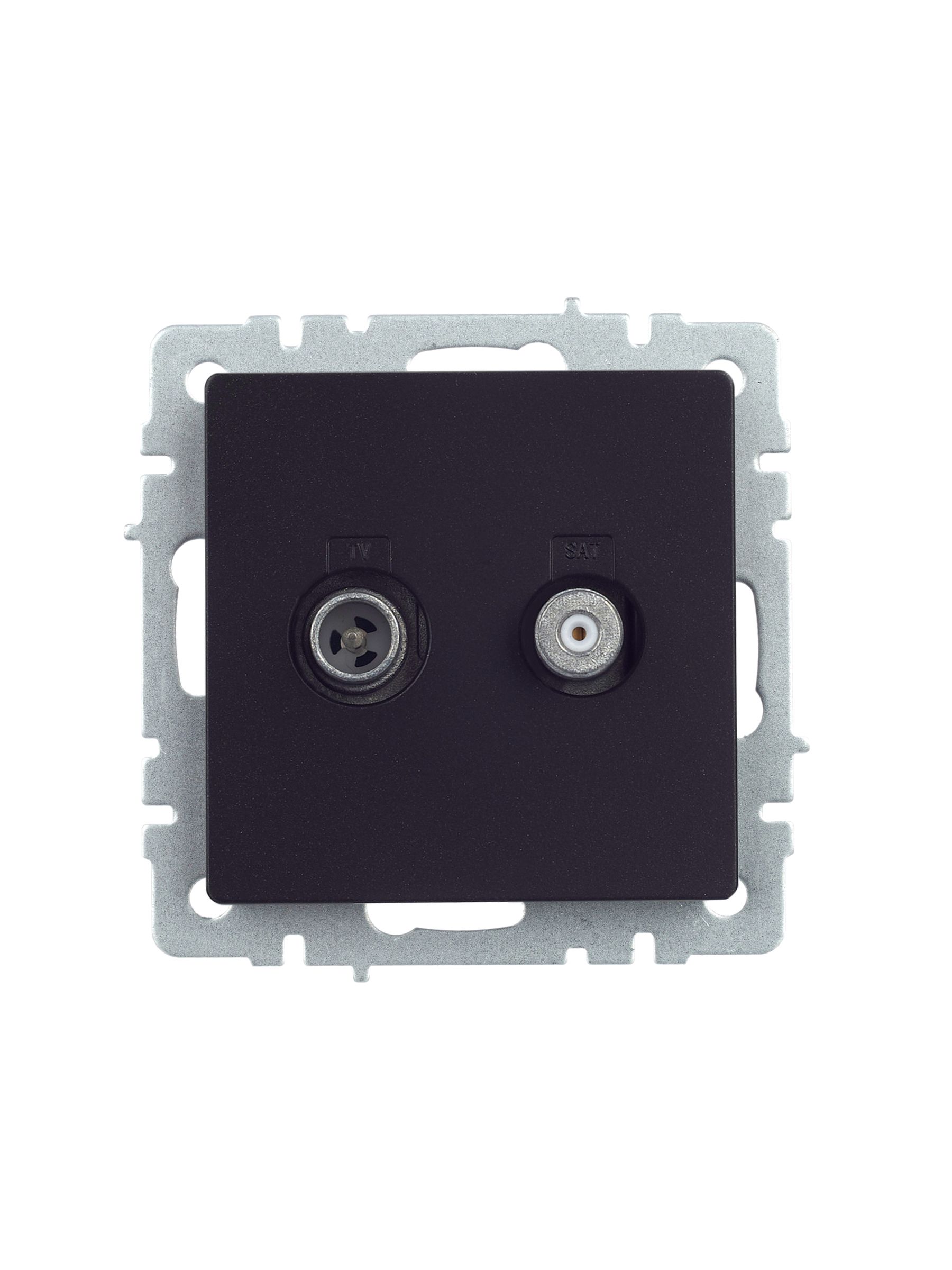             BRITE 2 ұялы розетка TV+SAT РТВ/РСп12-БрЧ қара ИЭК    