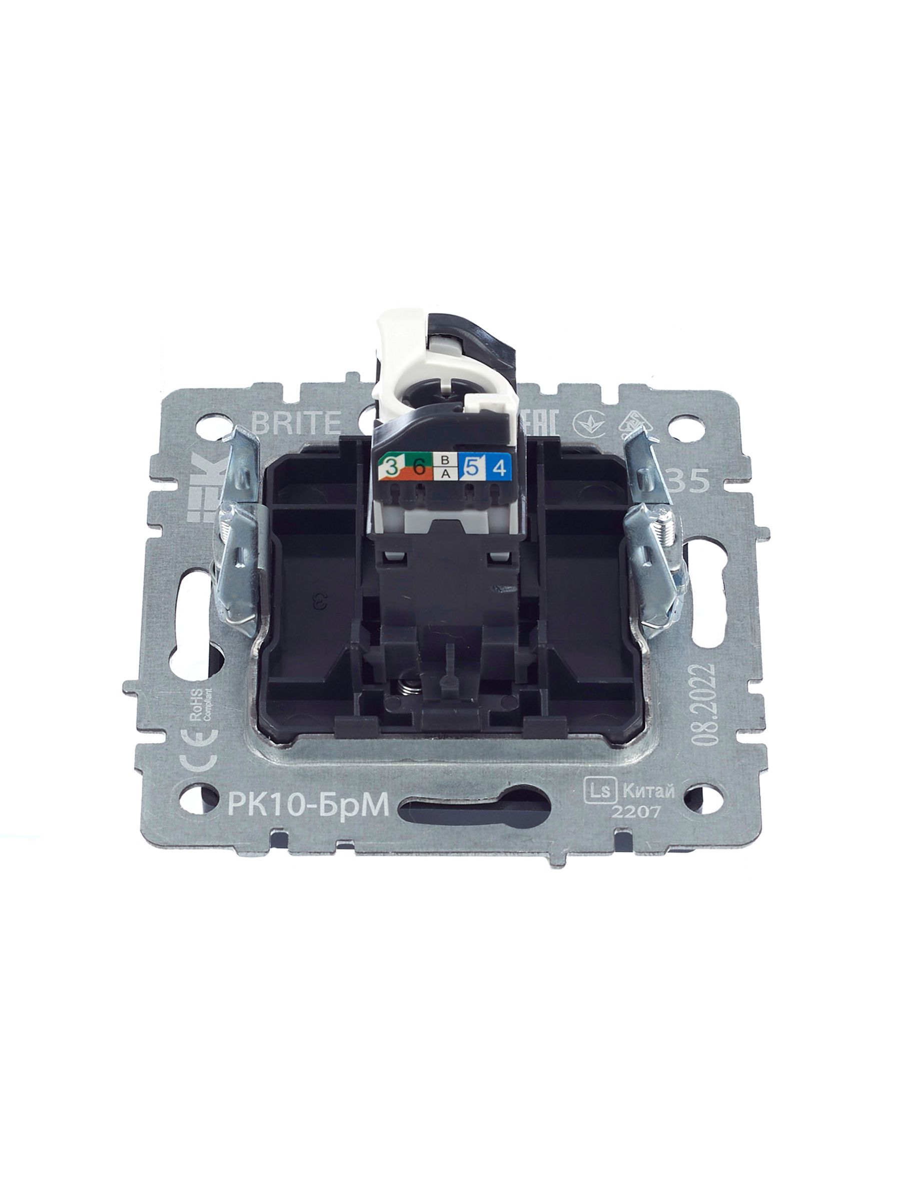             BRITE Компьютер розеткасы RJ45 кат.5E РК10-БрМ маренго ИЭК    